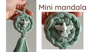 Mini mandala crochê de fio de malha, lembrancinha batizado - Passo a passo.