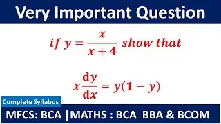 Very Important Question on Differentiation | bca 1st year | BBA Maths | BCOM maths | Previous year