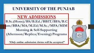More Information | BS/MA/MSc Admissions Year 2020-21 | Punjab University