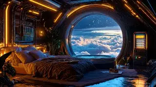 🌌Sleep in a Space Bedroom | Floating Above the Clouds|Sci-Fi Ambient for Deep Relaxation & Focus(4K)