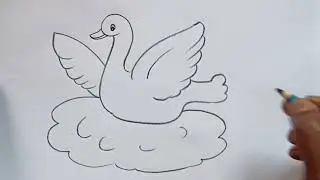 how to draw flying duck drawing easy step by step@Kids Drawing Talent