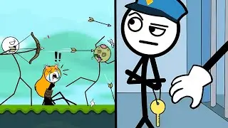 THIEF PUZZLE vs STICK SHOT - Spooky Bounce - BEST Android GAMES- New UPDATE 2025,Part#641..