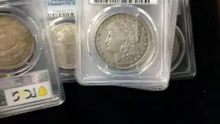 PCGS unboxing - Morgan & Peace silver dollars - coin grading results revealed Part 2