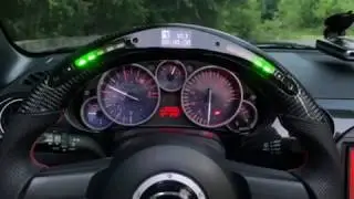 Carbon Fiber/Leather Steering Wheel With LED Screen For Miata NC/Mk3 in Action!!!