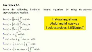 successive approximations method ///#integral #approximations #fredholm #solutions #bsmaths #notes