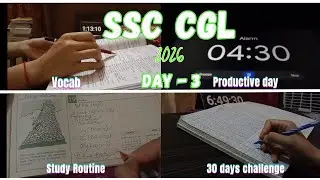 Day-3✅Target SSC CGL 2026/SSC aspirant daily study vlog/glance of full day/Productiveday#ssc #ssccgl