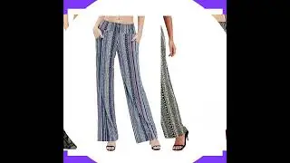 Urban CoCo Women's Boho Palazzo Pants Wide Leg Beach Pants High Waisted Lounge Pants with Pockets