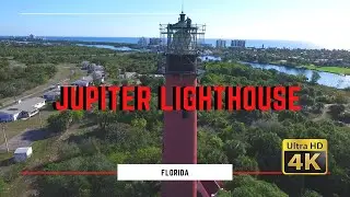 Jupiter Inlet Lighthouse - Jupiter, Florida - Aerial footage [4K]
