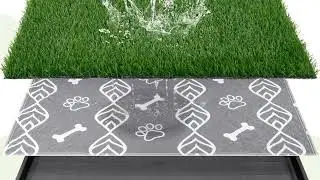 Durable Dog Litter Box with Grass Mats &ndash; Easy Training Solution! 🐕🌿