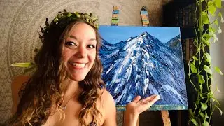 Painting Textured Snowy Mountains