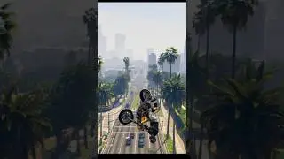 WHEELIE STUNT JUMP in GTA 😱 Epic Bike Control  #shorts #gtav #gta5 #viral