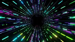 4K Abstract Trippy Green, Blue & Pink Color Neon Lights Tunnel Relaxing Background Video Screensaver