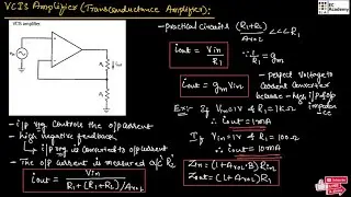 VCIS Amplifier (voltage controlled current source amplifier)/Transconduction amplifier || EC Academy
