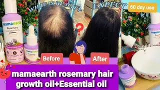 🔥I used mamaearth rosemary hair growth oil+Essential oil Review&clear all doubt