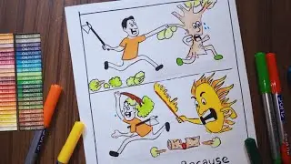 Save Trees Easy Poster | Drawing & Painting Stop Cutting Trees 🌲🌳🌴