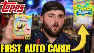 Я ВЫТЯНУЛ СВОЮ ПЕРВУЮ КАРТОЧКУ С АВТОГРАФОМ! ОТКРЫТИЕ НАБОРА ИЗ ИГРУШЕК SPONGEBOB TOPPS CHROME. Ч...