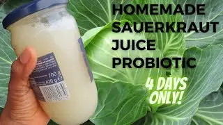 How to make EASY PROBIOTIC SAUERKRAUT JUICE. 4 DAYS RECIPE