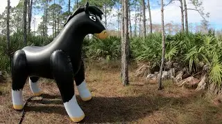 Life-Size Inflatable Ride-On Black Horse from Horseplay Toys