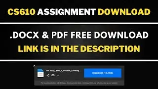 CS610 Assignment 1 solution 2026 .docx and pdf file