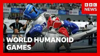 Robots compete in football, boxing and sprinting at World Humanoid Games in China | BBC News