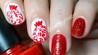 YALDA night pomegranate nail art || Nails By Matin || طراحی ناخن انار شب یلدا
