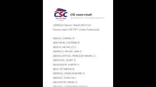 Civil Service Exam result 2023  passers for Caraga professional exam