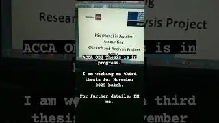 ACCA OBU Thesis in progress
