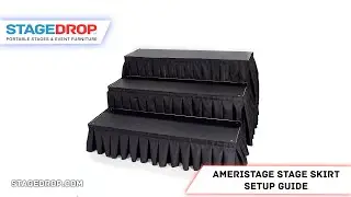 Ameristage Box-Pleat Polyester Step Skirts for IntelliStage Lightweight - StageDrop