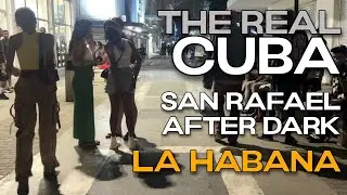 Real Cuba, Havana in HD | Walk in San Rafael Boulevard after dark | Nightlife in Havana, Cuba