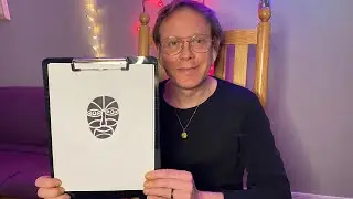 ASMR Art, Drawing a Strange Face, French Artist Whispering, Relaxing Pen Sounds, Sleep, Meditation