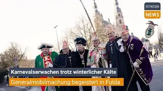 FULDA: Karnevalserwachen trotz winterlicher K&auml;lte Bunte Generalmobilmachung begeistert Menschenmenge