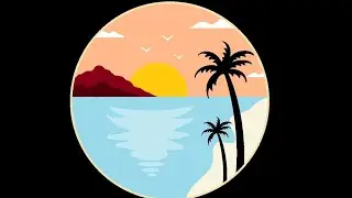 🌅 Beautiful Sunset Beach Illustration | Relaxing Nature Art option |Sunset Beach Vector Illustration
