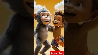 monkey and boy beautiful video dancing #aitools #funny #monkeyandboy #aiart #viralshort #allanimals