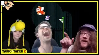 CarlSagan42, TanukiDan, and Shoujo Play My AWFUL Troll Level! Super Mario Maker 2