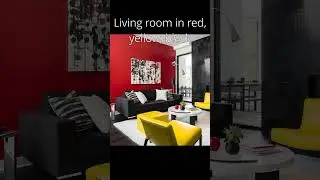 Living room interiors in red, yellow and black #homedesign #interiordesign #livingroom #shorts