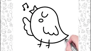 🐦💕  Cute BIRD Drawing Step by Step For Kids