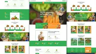 Complete Responsive Organic Farm - Vegetable - Green Farming Website Template Design