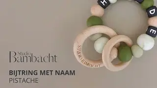 Bijtring met naam - Pistache | Studio Bambacht