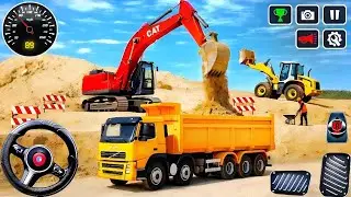 Transporting Heavy Excavator Road Construction - City Road Construction Game - Android Gameplay