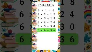 Easy Maths Table of 6 for kids #learn #learningisfun #learningtogether #learntables #tableforkids