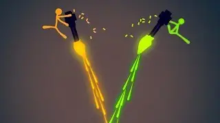 EXTREME FLYING MINIGUN STICK FIGHT! (Stick Fight #11)