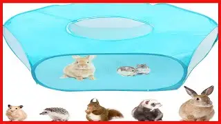 PrimePets Playpen for Small Animals, Foldable Cat Cage Tent with Zipper Cover, Portable Waterproof