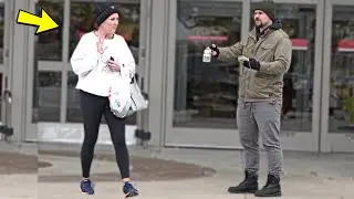 Asking Strangers For Cash & Giving Them Some If They Say No (POLICE COME TWICE!)