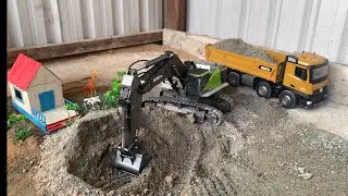 Extreme RC Excavator Digs: Huge Truck Hauls & Epic Worksite Scenes!