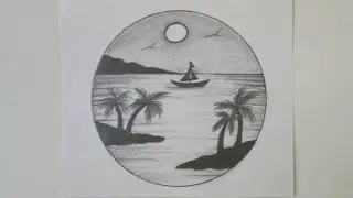 BEAUTIFUL SUNRISE DRAWING STEP BY STEP | VERY EASY CIRCLE SCENERY| ART 