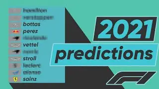 My F1 2021 Predictions | 2021 Driver's Championship Predictions