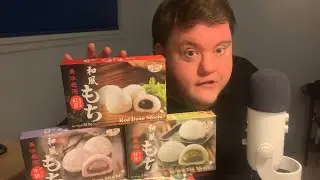ASMR RED BEAN, GREEN TEA & TARO MOCHI RELAXING CHEWY EATING SOUNDS