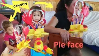 MOTHER & DAUGHTER PLAY PİE FACE CANNONCHALLENGE +UNBOXİNG, FUN FAMİLY GAMES