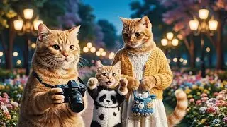 Mama Cat’s Farm Day: Cute Fur Trim & Handmade Hat for Kittens 🐾 