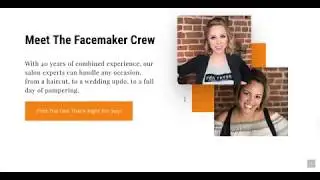The Facemaker website scroll through on desktop